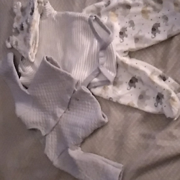 🎈Baby set,le top bébé,size 0-3 months,gray light brown and white🎈 - Picture 1 of 6